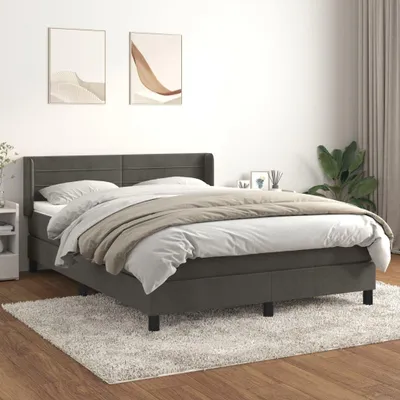 Obrázek produktu pro Postel Boxspring s matrací Dark Grey 140x190 cm Velvet