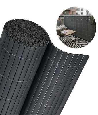 Immagine prodotto di Schermo per balcone, terrazza e giardino, in PVC, Mazovia 100x300 cm, grigio, resistente al vento, agli agenti atmosferici e ai raggi UV, stuoia da esterno per tutto l'anno