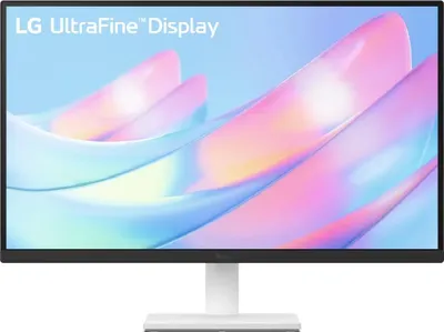 A front view of an LG UltraFine display monitor.