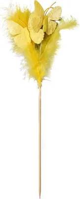 Image de Figurines papillons à plumes jaunes 34 cm de haut