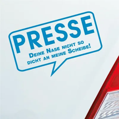Produktbild von Auto Aufkleber Presse Nase dicht lustig 15x9 cm Hellblau Sticker Heckscheibenaufkleber