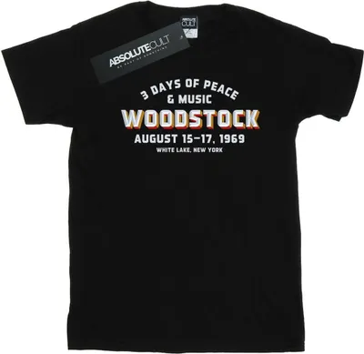 Produktbild von Woodstock - "Varsity 1969" T-Shirt für Damen BI50972 (S) (Schwarz)