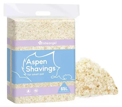 Zdjęcie produktu dla Wióry drzewne Aspen – ściółka dla małych zwierząt – 65 litrów
