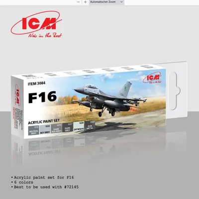 Immagine prodotto di ICM 3084 - Set di colori acrilici per F16 - Nuovo