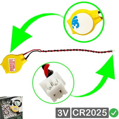 Produktbild von RTC CMOS Battery 3V CR2025 with Cable and 2-Pin 4 mm x 3 mm Connector for PC