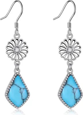 Zdjęcie produktu dla Kolczyki VONALA Western Daisy Turquoise ze srebra próby 925