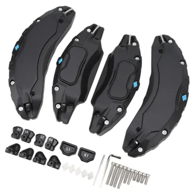 Image de Lot de 4 caches-étriers de roue de 45,7 cm et 48,3 cm en alliage d'aluminium – Caches de protection pour étriers de frein à disque – Pièces de rechange pour Tesla Model 3 – Noir