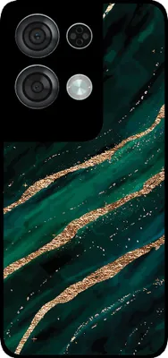 Produktbild von Smartphonica Telefon Fall geeignet für Oppo Reno8 Pro mit Marmor-Druck - TPU zurück Abdeckung Fall Marmor-Design - Grün Gold
