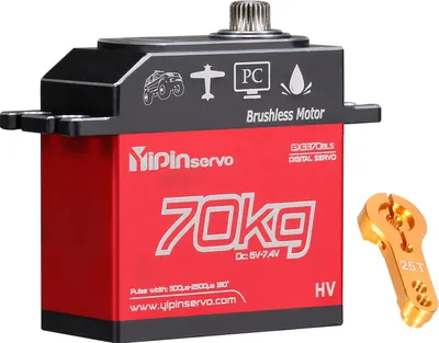 Obrázek produktu pro GX3370BLS 70KG Digitální servo IP67 Vodotěsné servo řízení 180 ¡ã Celokovové pouzdro Nerezová převodovka Střídavý motor serva pro 1/8 1/5 RC Car Crawler RC Boat Airplane Helicopter Robot