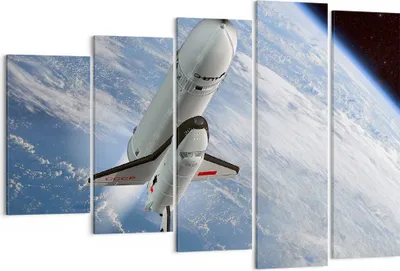 Produktbild von Bild auf Leinwand - Leinwandbild - Himmel Rakete Kosmos Planet - 150x100cm - Wand Bild - Wanddeko - Leinwanddruck - Bilder - Kunstdruck - Wanddekoration - Leinwand bilder - Wandkunst - EG150x100-0496