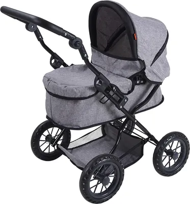Produktbild von Knorrtoys Puppenwagen First - stone, mit verstellbarem Verdeck und Einkaufsnetz, höhenverstellbarer Schieber und Softummantelung