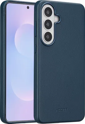 Zdjęcie produktu dla Skórzana obudowa Accezz MagSafe do Samsung Galaxy S26 Plus – Nightfall Blue