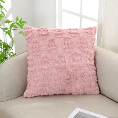 Produktbild von Paar weihnachtskissenbezüge mit eierschalenmotiv, 45x45 cm, weicher plüschkissenbezug aus Imitationsbuntjäck, dekorativer Kissenbezug für Weihnachten, geeignet für Wohnzimmer, Schlafzimmer, Wohnaccessoires zu den Feiertagen, rosa (Kissenfüllung nicht inbegriffen).