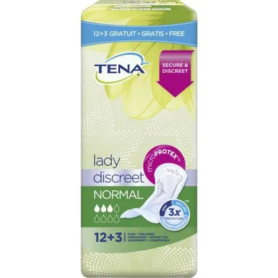 Obrázek produktu pro Tena Discreet Normální Členky, 15 ks - Balení s Extra Diskrétností a Pohodlím
