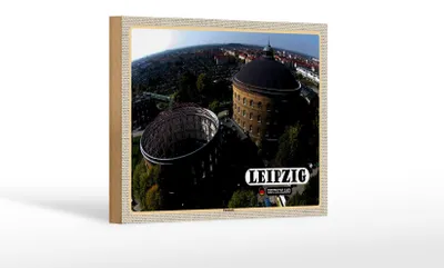 Produktbild von Holzschild Städte Leipzig Blick auf Panometer 18x12 cm Dekoration