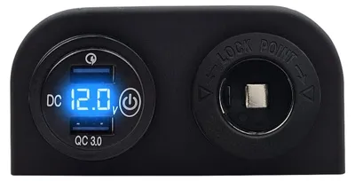 Produktbild von ProRide 12V USB-Steckdose 2 Ports Aufputz QC3.0 mit Voltmeter