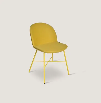 Produktbild von Gelber Stuhl Esszimmer Sitzer Luxus Designer Textil Stühle Sitz Möbel