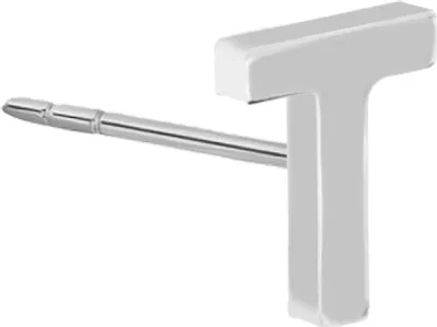 Produktbild von New Bling 9NB-908T - Zilveren oorsteker Letter T – Rhodium Plated – 4 mm – Per Stuk