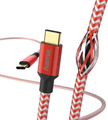 Produktbild von Hama Typ C zu Typ C Lade-/Datenkabel Samsung Huawei USB 2.0 Anschlusskabel Rot