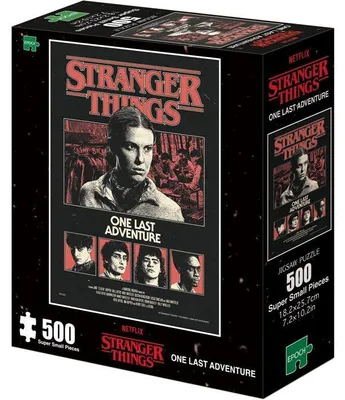 Produktbild von Puzzle "Stranger Things: Eine letzte Abenteuer", 500 sehr kleine Teile mit Hinweisen auf der Rückseite, EPOCH, Modell 5281K