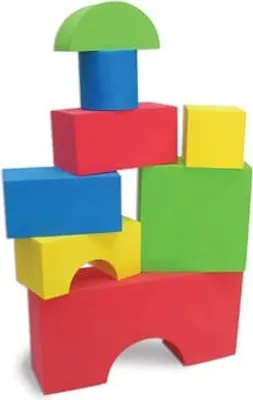 Produktbild von 32 Große und farbige Spiel Blocksteine (7,6 - 30,4 cm) - für Innen und Außen