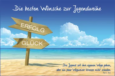 Produktbild von Jugendweihe - Glückwunschkarte im Format 11,5 x 17 cm mit