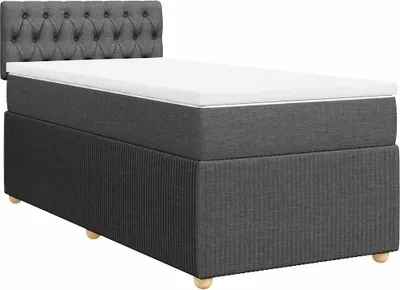 Produktbild von vidaXL Boxspringbett mit Matratze Dunkelgrau 90x190 cm Stoff
