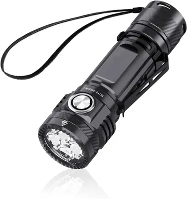 Image de Lampe tactique - Lampe de poche LED d'extérieur - Rechargeable - 4000 lumens - avec 6 modes d'éclairage - 5000 mAh - câble USB