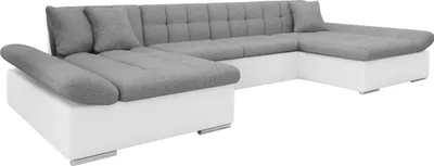 Produktbild von MIRJAN24 Ecksofa Alia mit Regulierbare Armlehnen, U-Form Schlafsofa mit Zwei Bettkasten (Farbe: Soft 017 + Soul 17)
