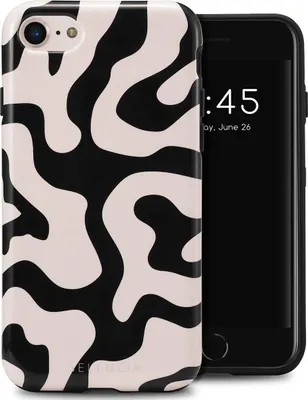 Productafbeelding van Selencia Vivid Backcover voor de Apple iPhone SE (2022 / 2020) / 8 / 7 / 6(s) - Art Wave Black