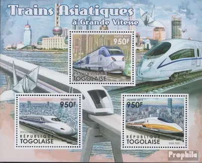 Produktbild von Briefmarken Togo 2012 Mi 4393-4395 Kleinbogen (kompl.Ausg.) postfrisch Hochgeschwindigkeitszüge