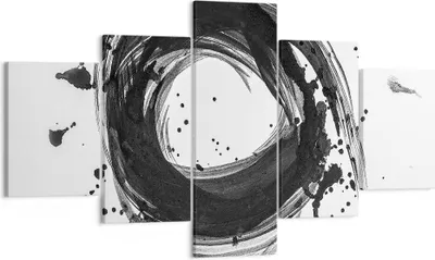 Produktbild von Bild auf Leinwand - Leinwandbild - 5 Teile - Abstraktion Rad Aquarell - 125x70cm - Wand Bild - Wanddeko - Wandbilder - Leinwanddruck - Bilder - Wanddekoration - Leinwand bilder - EA125x70-4371
