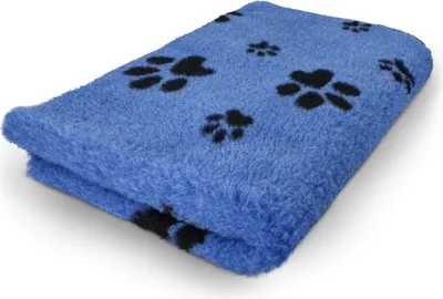 Produktbild von Vet Bed Hundedecke blau Pfoten schwarz 150  x 100 cm