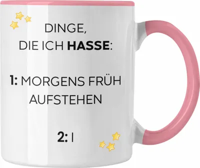 Produktbild von Trendation - Lustige Tasse mit Spruch für Frauen Männer Arbeit Büro Lustig Tassen Becher mit Sprüchen Kollegin Geschenk Sarkasmus Früh Aufstehen (Rosa)