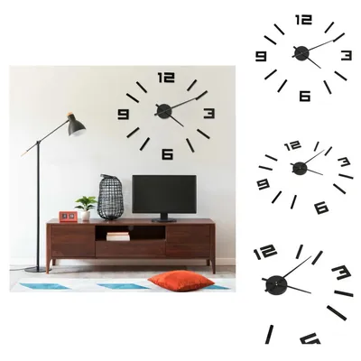 Image de vidaXL Horloge murale 3D Design moderne noir 100 cm XXL - Horloges murales