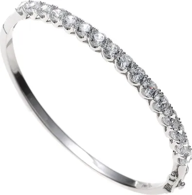 Produktbild von JOBO Armreif 925 Sterling Silber rhodiniert 16 Zirkonia oval Kastenschloss