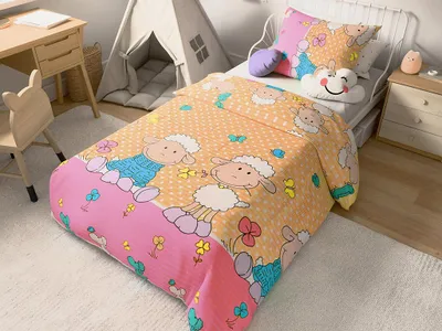 Obrázek produktu pro Krepové povlečení do postýlky OVEČKY krémové 45x65 + 90x135