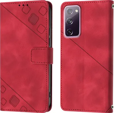 Produktbild von Hülle für Samsung Galaxy S20 FE Prägung Flip Leder Brieftasche Schutzhülle mit Ständer Rot