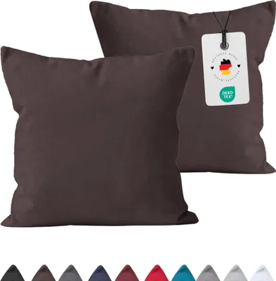 Produktbild von Kissenbezug 40x40 cm aus 100% Baumwolle, Kissenhülle Weiß Uni