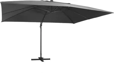 Zdjęcie produktu dla Parasol z LED i aluminiowym słupkiem, 400x300 cm, antracytowy