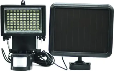 Image de Projecteur solaire haute performance avec détecteur de mouvement - 80 LED - Noir