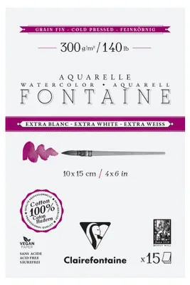 Zdjęcie produktu dla Clairefontaine 976037C, Podkładka z papieru artystycznego, 300 g/m², 15 ark.