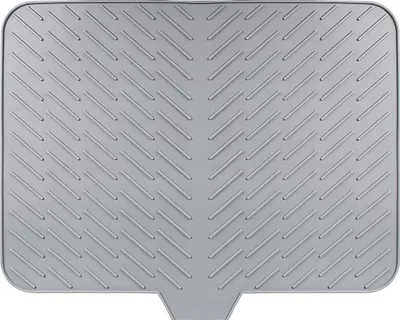 Produktbild von Silikon Abtropfmatte 58x43 cm, Hitze- und Rutschfest, Mit Ablauf, Für Küche, Spüle & Arbeitsplatte, Grau