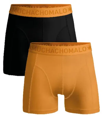 Productafbeelding van Men 2-Pack Boxer Shorts Solid Orange/Black XL