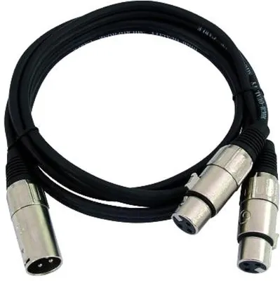Produktbild von OMNITRONIC Adapterkabel XLR(M)/2xXLR(F) 1,5m sw