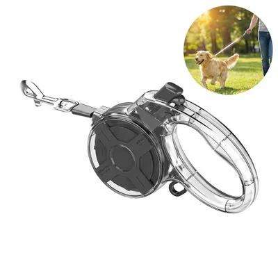 Produktbild von Automatik Hundeleine 4m Rollleine mit Bremssystem, Reflektierend, Transparent Schwarz