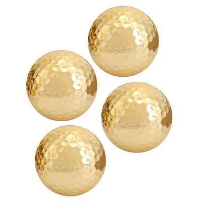 Image de 4pcs tragbare hochwertige Doppelschicht Goldbeschichtung Golfball -Accessoire Golden