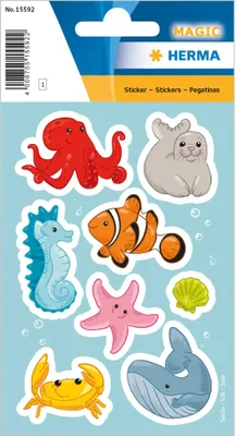 Produktbild von HERMA Sticker Little Sea Animals, Seide