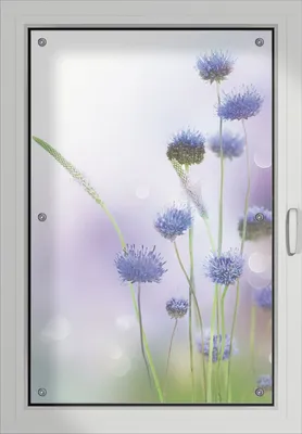 Produktbild von Wallario Lichtschutzbild, Dekorativer Sichtschutz Sonnenschutz 60 x 93 cm mit Motiv: Abstrakte lila Blume - Verdunklung ohne Bohren