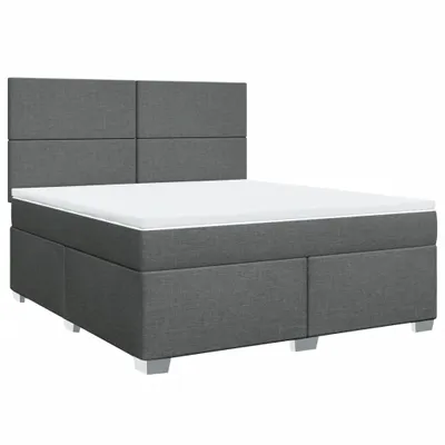Produktbild von vidaXL Boxspringbett mit Matratze Dunkelgrau 180x200 cm Stoff